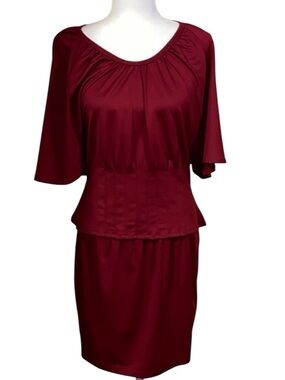 Vintage 1980 2 Piece Maroon Skirt and Blouse